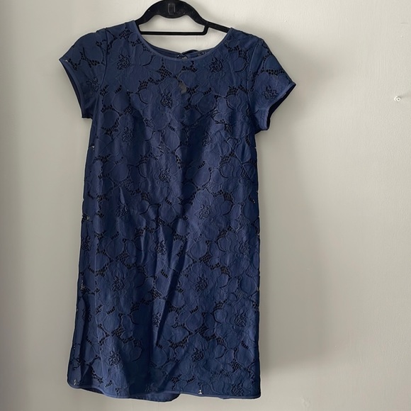 LOFT Outlet Navy Lace Dress - Picture 1 of 5